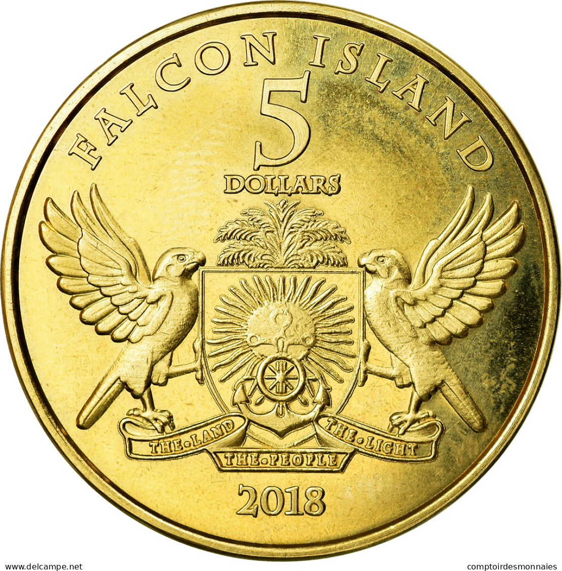 Monnaie, Australie, 5 Dollars, 2018, Falcon Islands - Aigle Criard, SUP+, Laiton - 5 Dollars