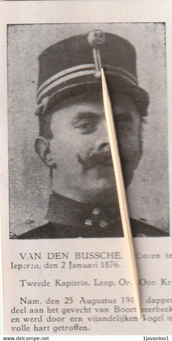 Ieperen, Yperen, Boortmeerbeek, Van Den Bussche, 1914, Soldaat,Soldat, Vuurkruiser, Croiseur De Feu, 1914-18 - 1914-18