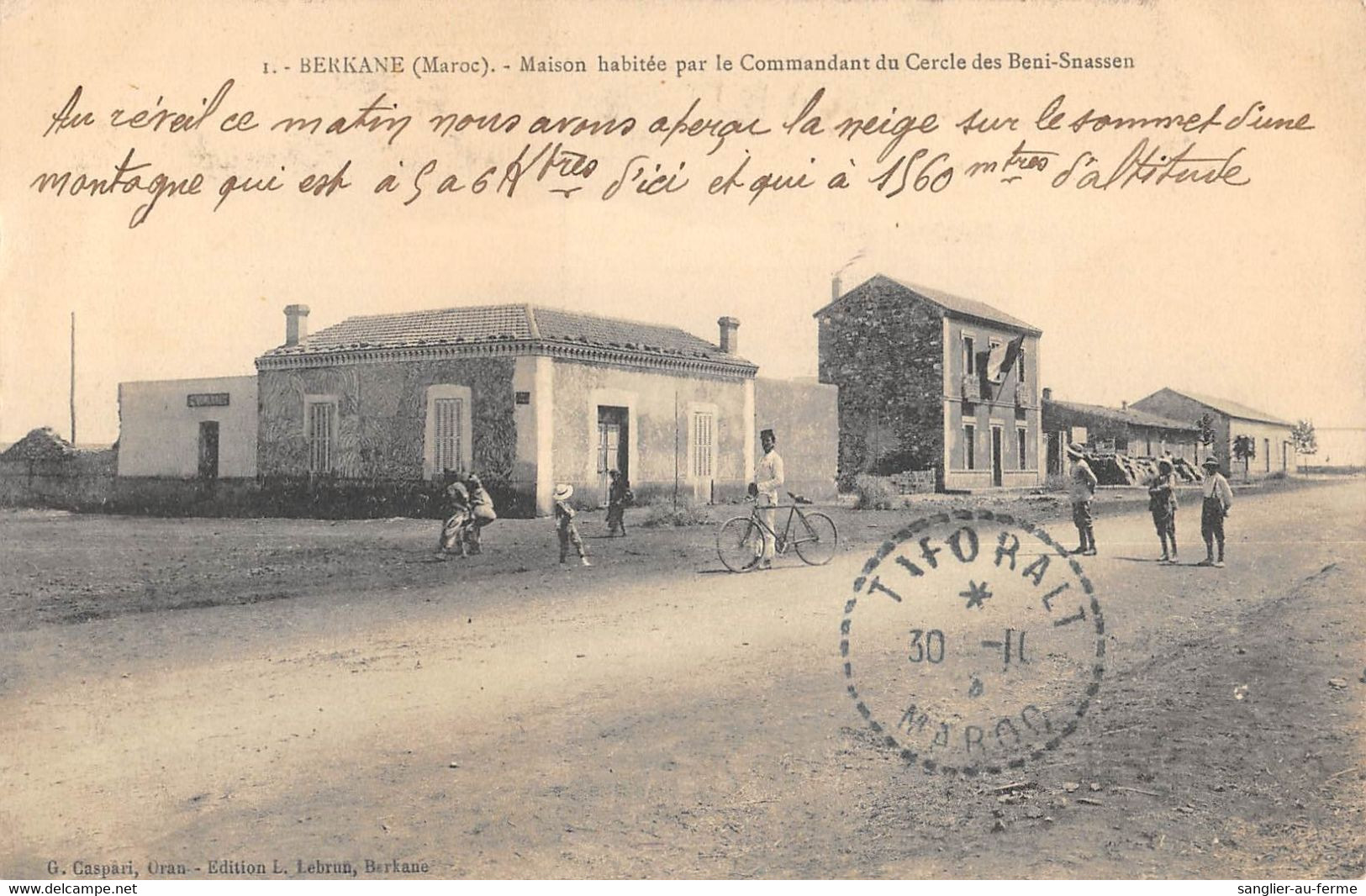 CPA MAROC BERKANE MAISON HABITEE PAR LE COMMANDANT DU CERCLE DES BENI SNASSEN - Autres & Non Classés