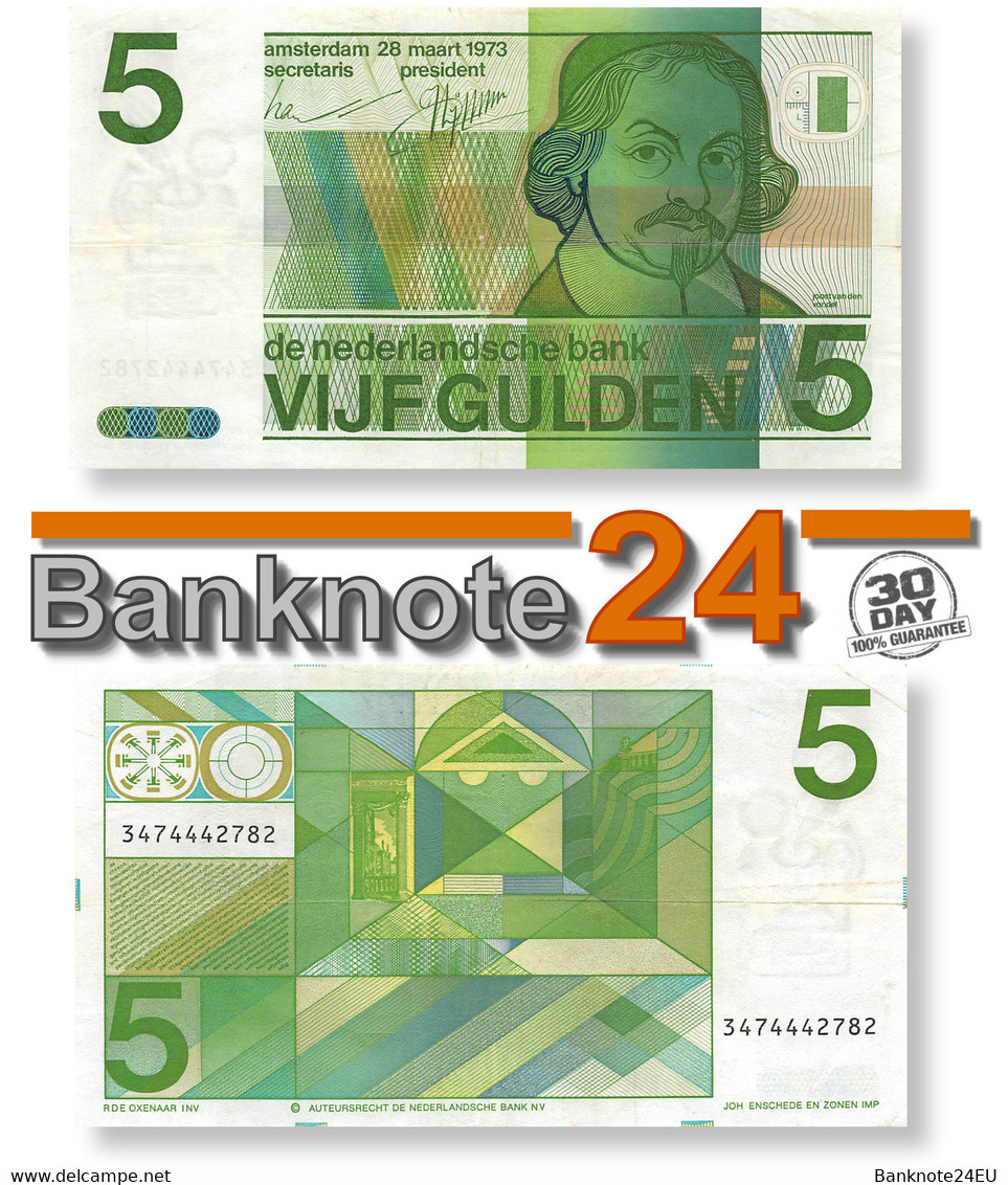 Netherlands 5 Gulden 1973 Vondel Vf Pn 95a - 5 Gulden