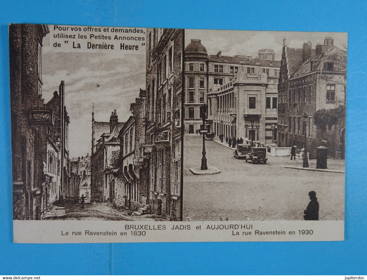 Bruxelles Jadis Et Aujourd'hui La Rue Ravenstein En 1830 La Rue Ravensrein En 1930 - Loten, Series, Verzamelingen