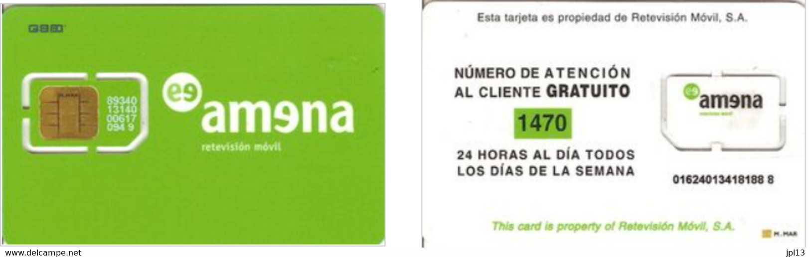 Carte SIM - Espagne - Amena Retevision Movil, Série 89340 14030, N° Blancs - Amena - Retevision