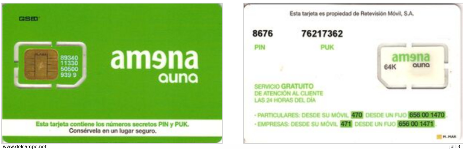 Carte SIM - Espagne - Amena Banda Blanca, Série 89340 14030, N° Blancs - Amena - Retevision