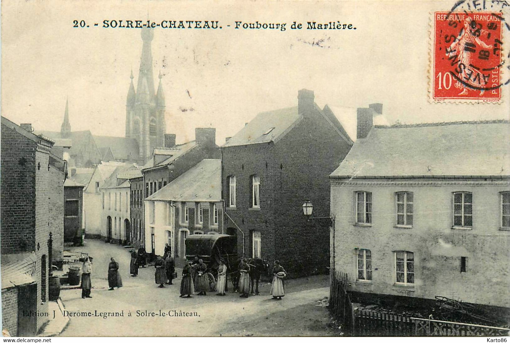 Solre Le Château * Rue Et Faubourg De Marlière * Attelage * Villageois - Solre Le Chateau