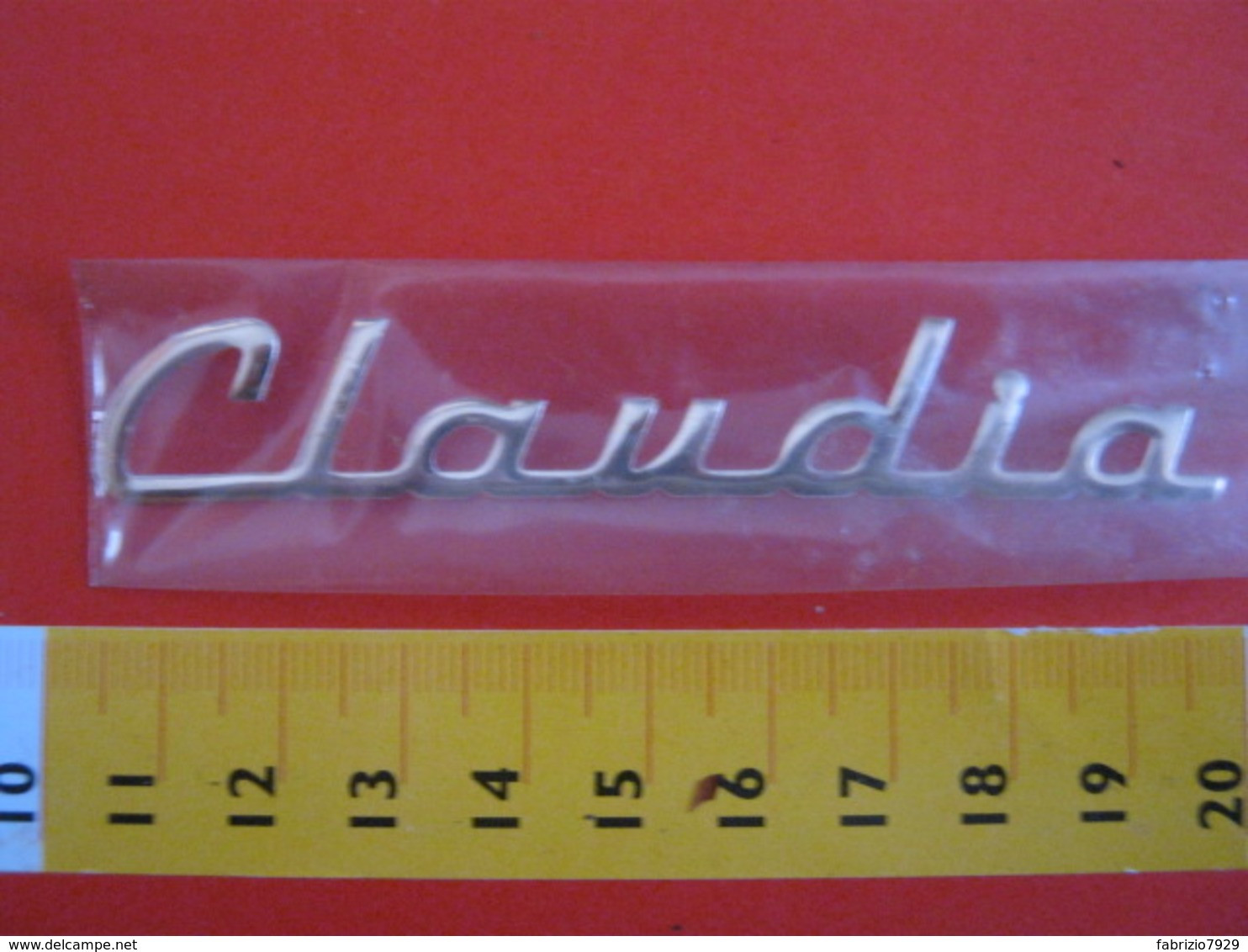 ADESIVO - CLAUDIA CLAUDIO - NOME NAME METALLIZZATO ORO GOLD RILIEVO VINTAGE 1970 ADHESIVE ETIQUETA ADHESIF - Stickers