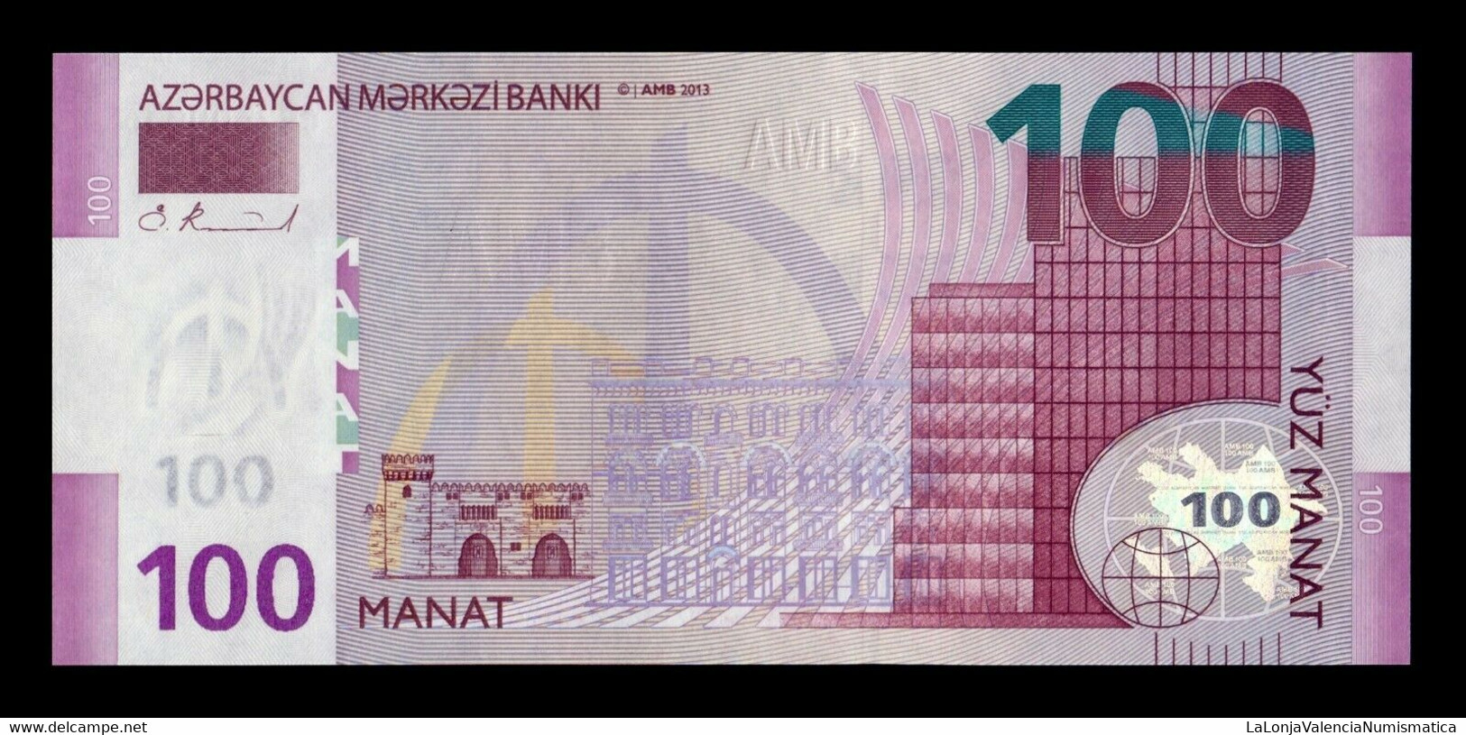 Azerbaiyan Azerbaijan 100 Manat 2013 Pick 36 SC UNC - Azerbaïdjan