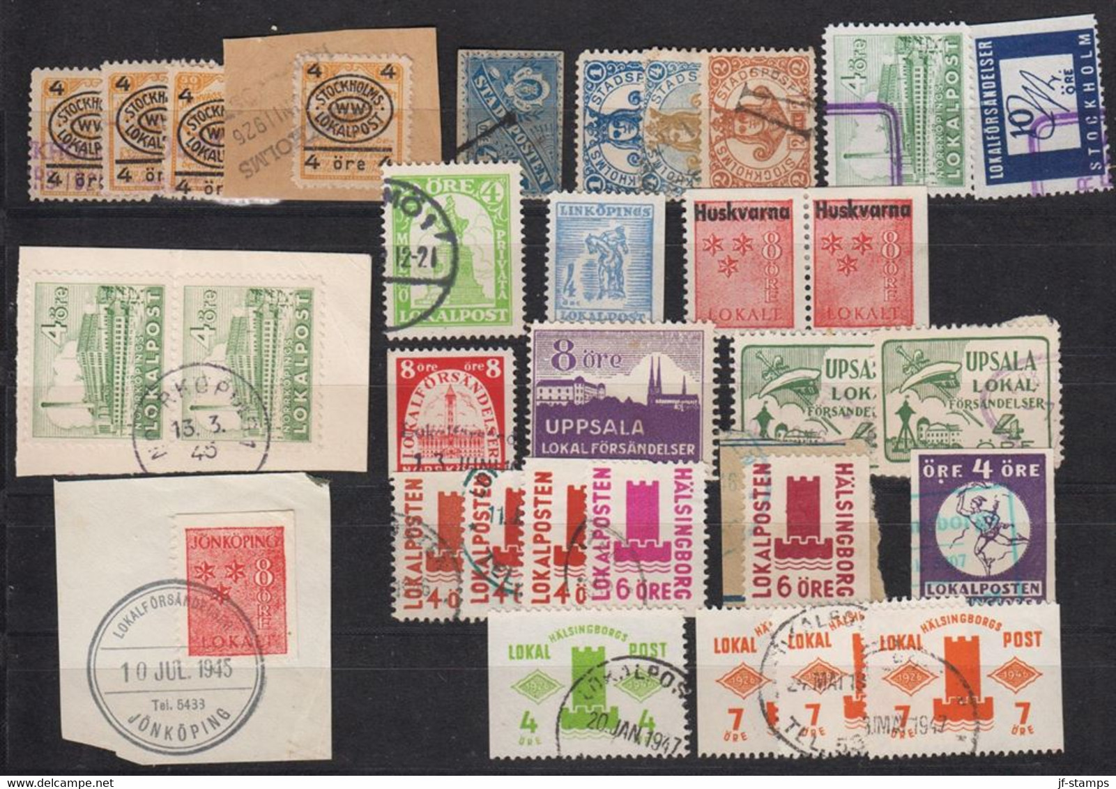 1888-1947. SVERIGE.  LOKALPOST. Selection With 31 Mainly Cancelled Stamps. Interesting.  - JF520124 - Emissions Locales