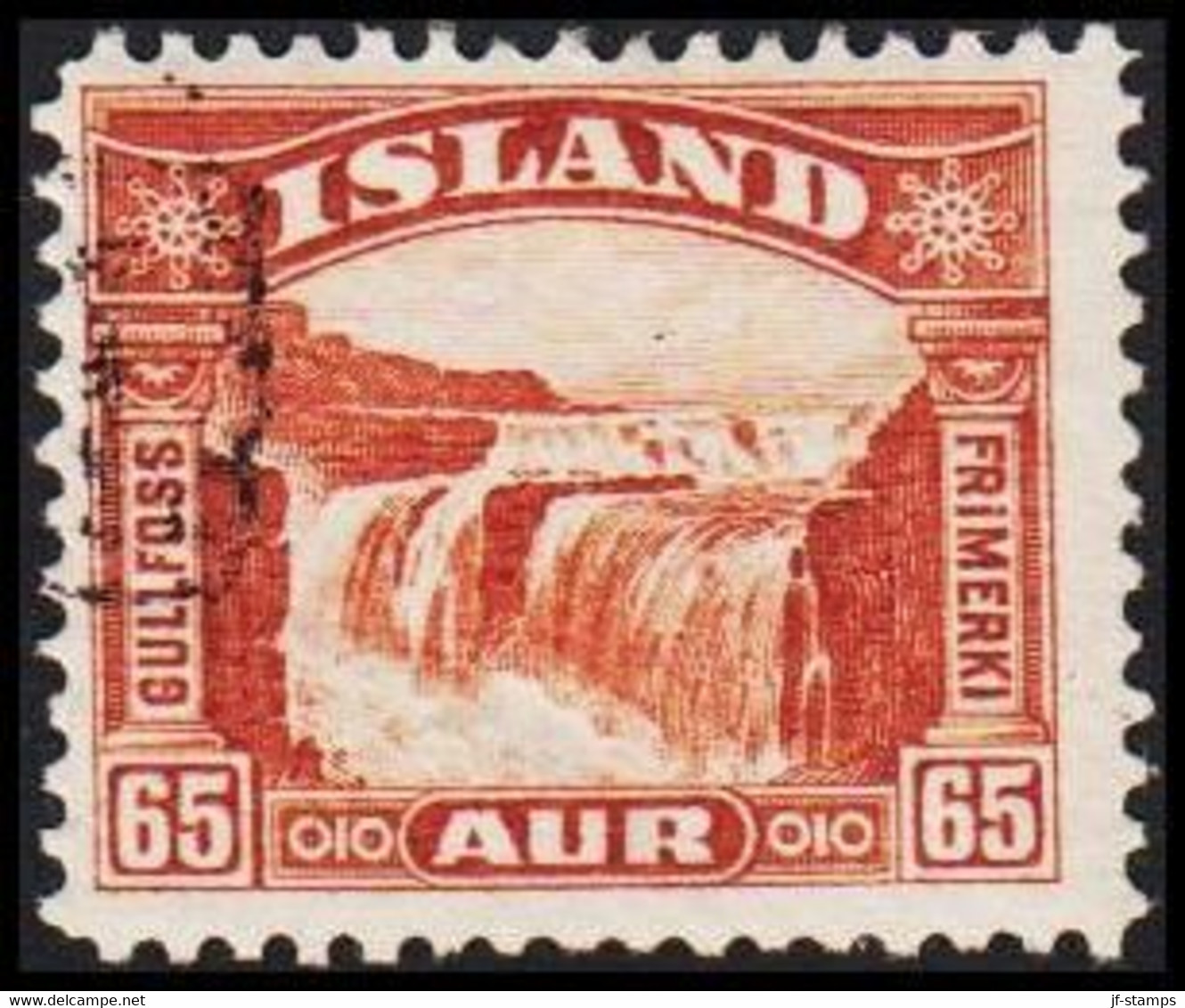 1932. Gullfoss. 65 Aur Brown TOLLUR (Michel 154) - JF520219 - Gebraucht