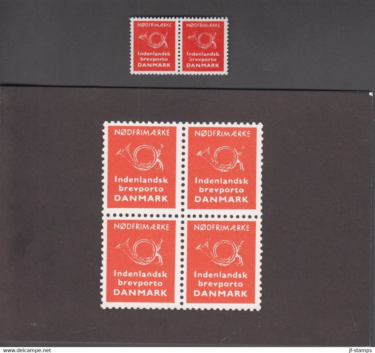 1963. DANMARK NØDFRIMÆRKE. Indenlandsk Brevporto DANMARK. PAIR. And The Original Folder.  - JF520288 - Prove E Ristampe