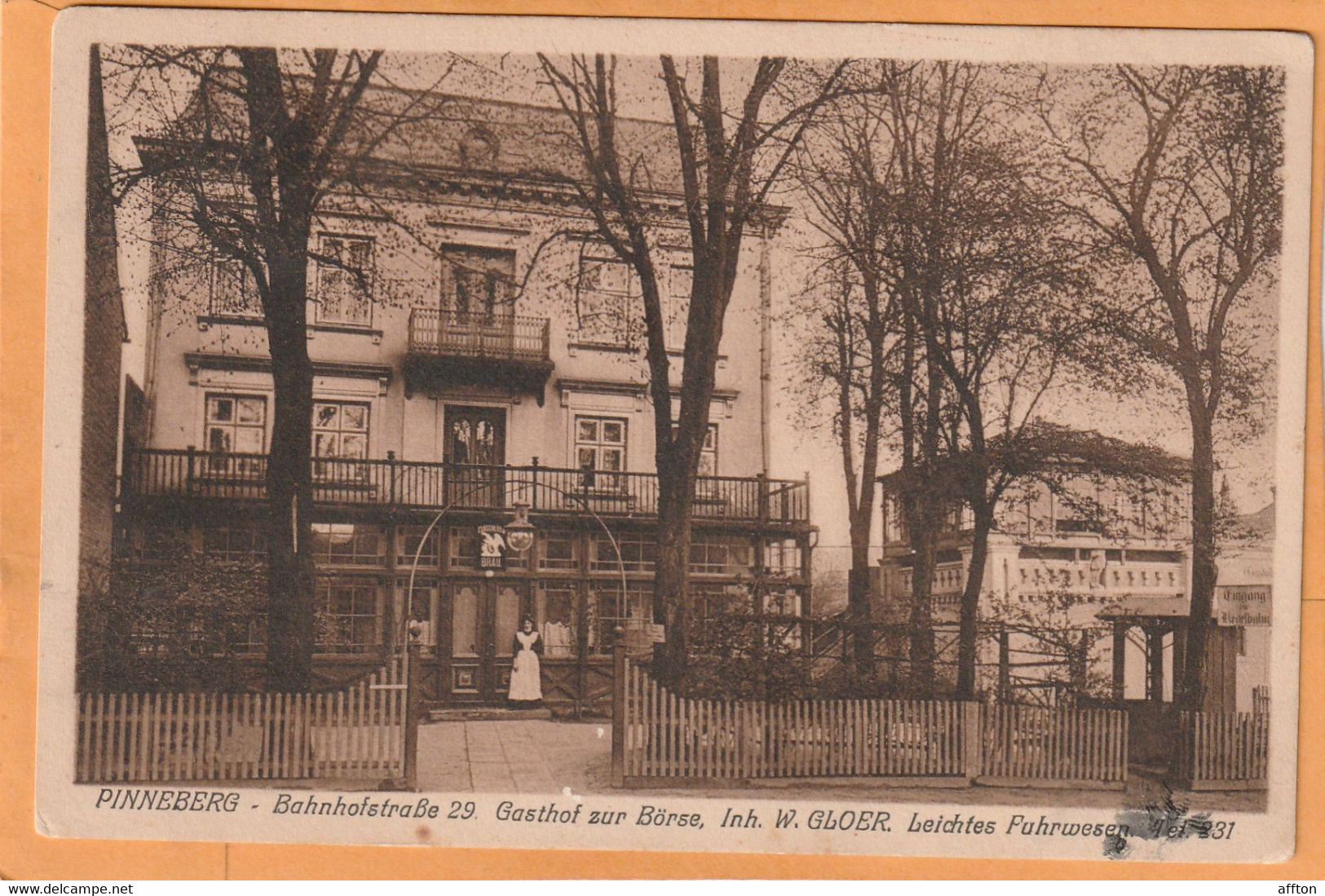 Pinneberg Gasthof Zur Borse 1910 Postcard - Pinneberg