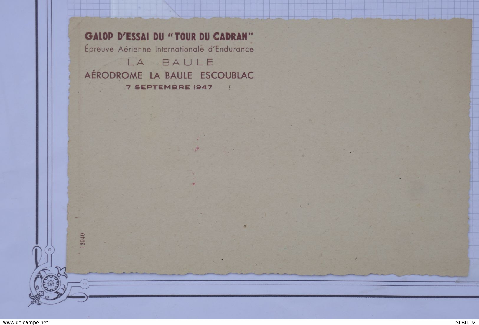 AO 14 FRANCE BELLE  CARTE 1947   ESSAI TOUR DU CADRAN  LA BAULE  + AFFRANC. PLAISANT - 1960-.... Covers & Documents