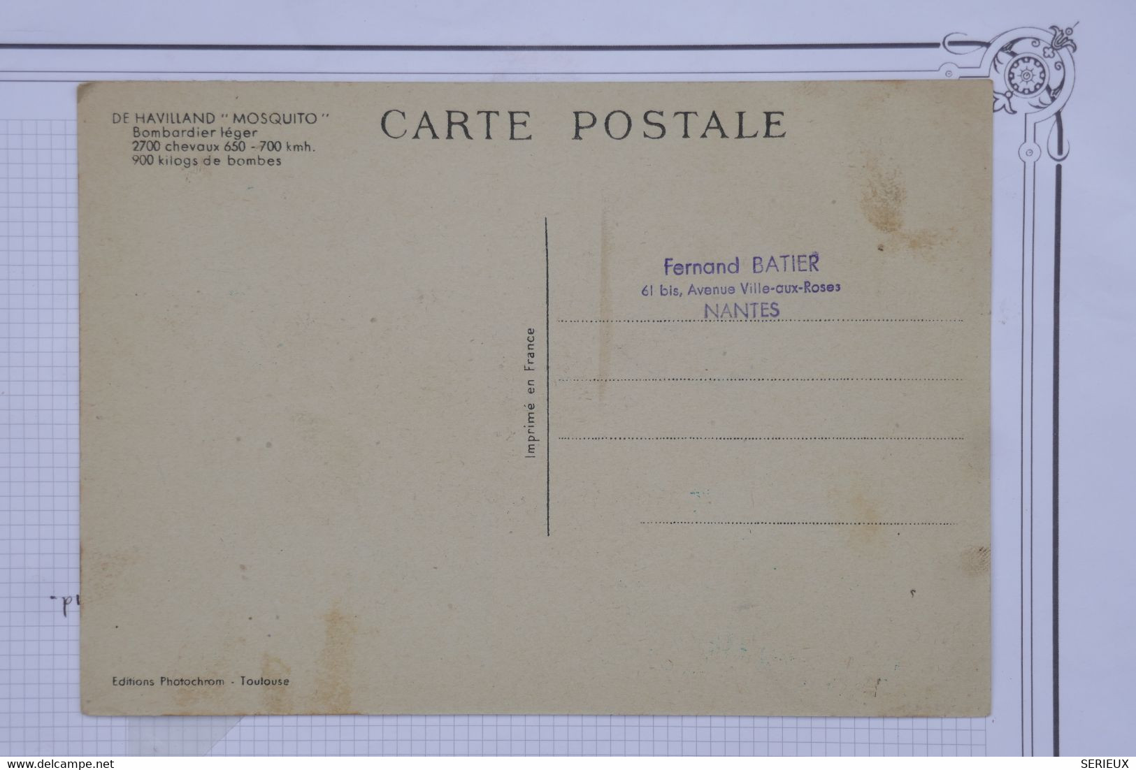 AO 14 FRANCE BELLE  CARTE 1947   ESSAI TOUR DU CADRAN  LA BAULE  + AFFRANC. PLAISANT - 1960-.... Cartas & Documentos