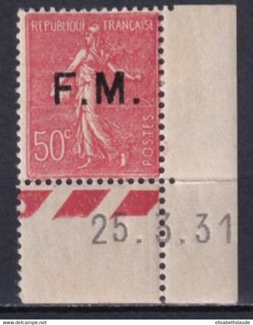 1929 - FRANCHISE MILITAIRE - YVERT N°6c VARIETE "M" RAPPROCHE * MLH COIN DATE ! - COTE = 20+ EUR. - Military Postage Stamps