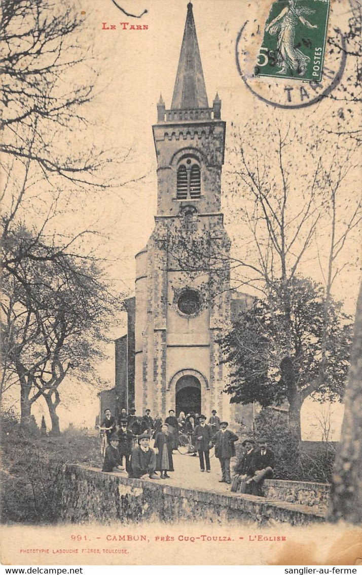 CPA 81 CAMBON PRES CUQ TOULZA EGLISE - Sonstige & Ohne Zuordnung