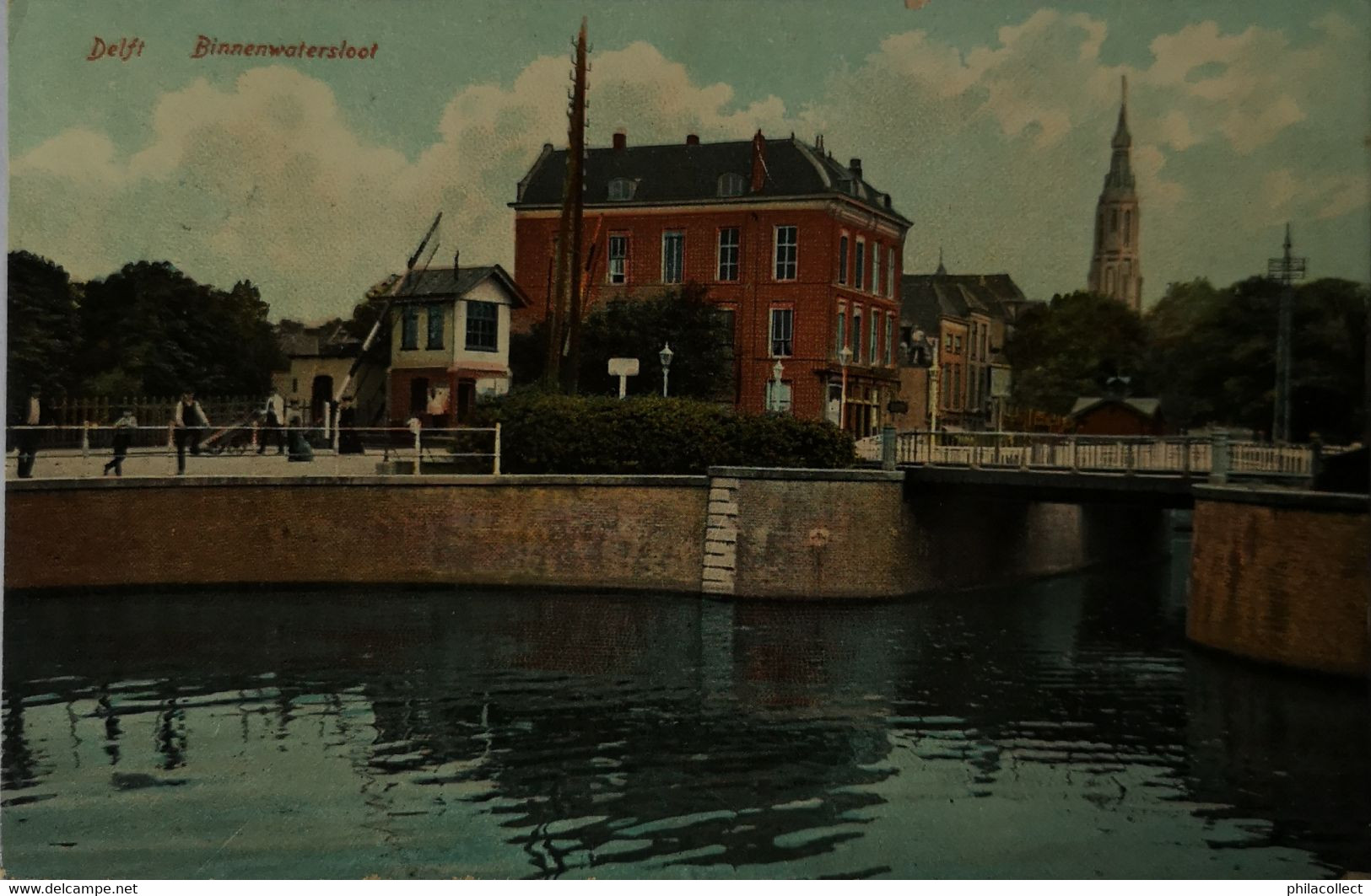 Delft // Binnenwatersloot (overweg) 1913? - Delft