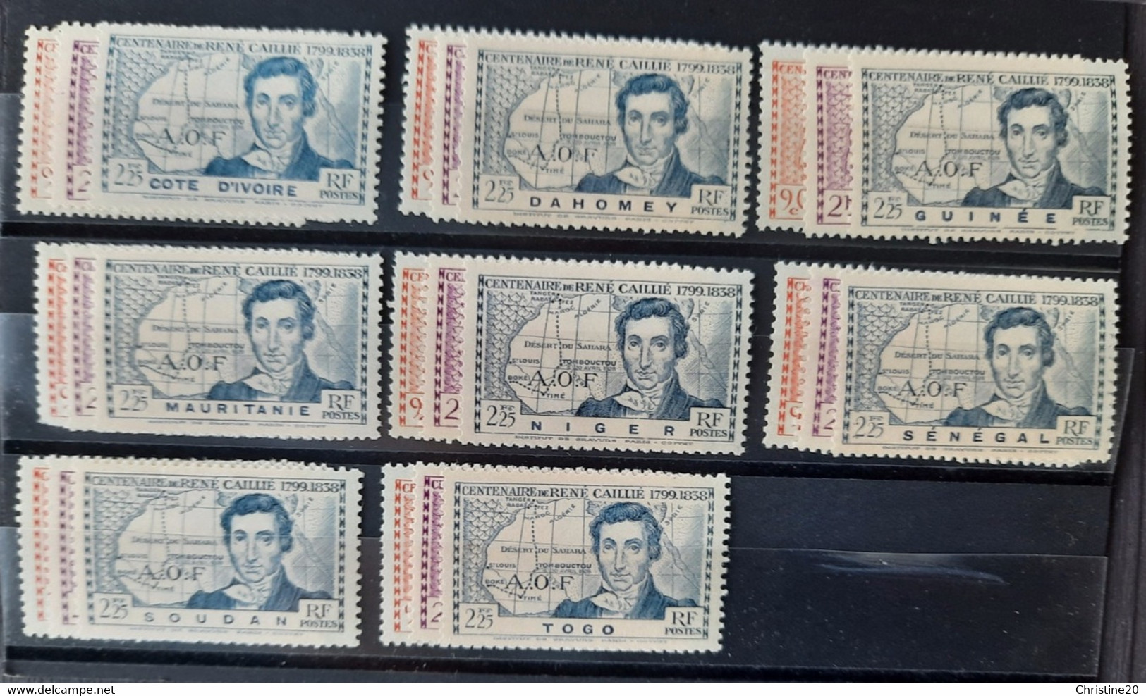 France Grandes Séries Coloniales 1939 Centenaire De René Caillé 24 Timbres **TB Cote 52€ - 1939 Centenaire De René Caillé