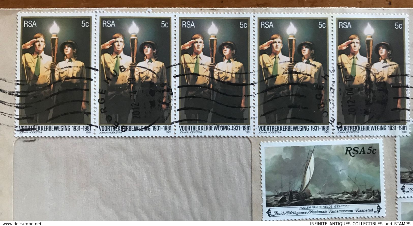 SOUTH AFRICA=LETTER=2012=GEORGE POSTMARK=CDS=CAPE PROVINCE=Mixed Stamps On Cover=BOYSCOUTS=DOG=FLAG=SAILING SHIP=BEADS - Covers & Documents