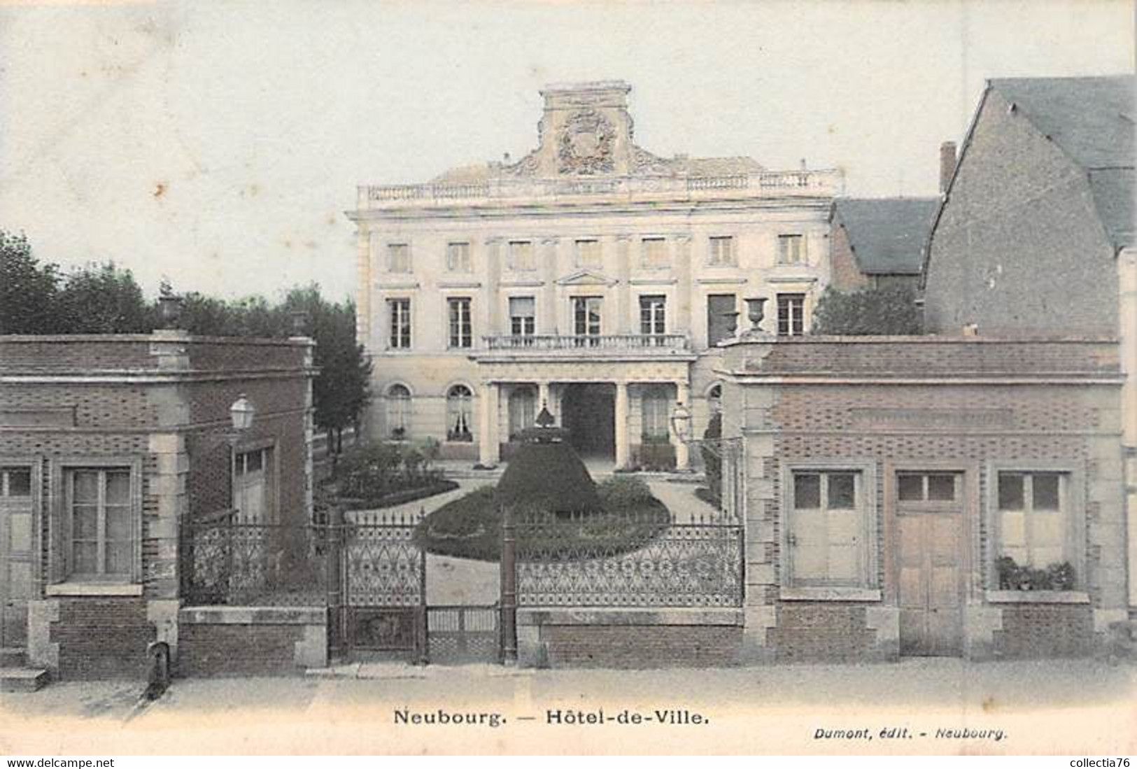 CPA FRANCE 27 EURE LE NEUBOURG HOTEL DE VILLE 1905 DOS DIVISE ECRIT DUMONT - Le Neubourg