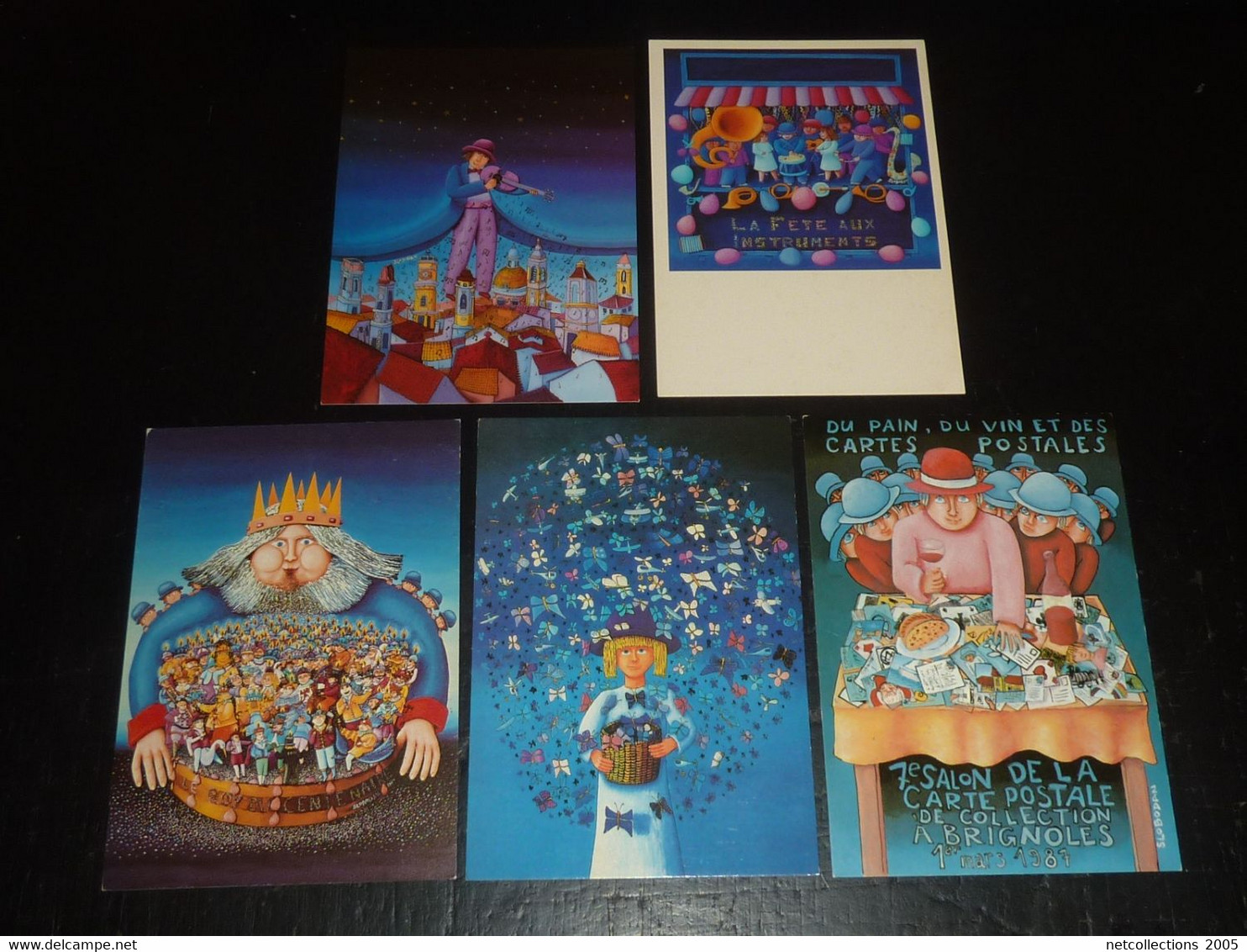 SLOBODAN; LOT DE 5 CARTES DONT UNE SIGNE ET LIMITEE A 1250ex & UNE LIMITEE A 2000ex - THEME ILLUSTRATEUR (C.B) - Slobodan