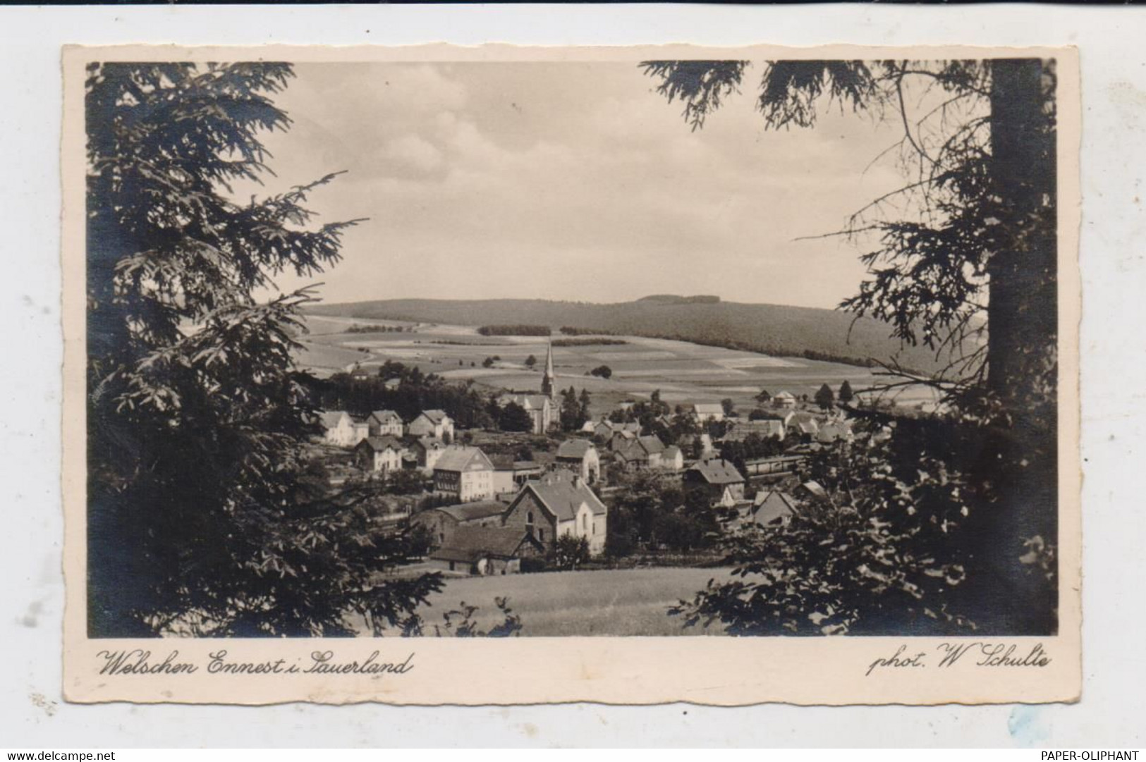 5942 KIRCHHUNDEM - WELSCHEN ENNEST, Ortsansicht 1937, Bahnpost Hagen --- - Olpe