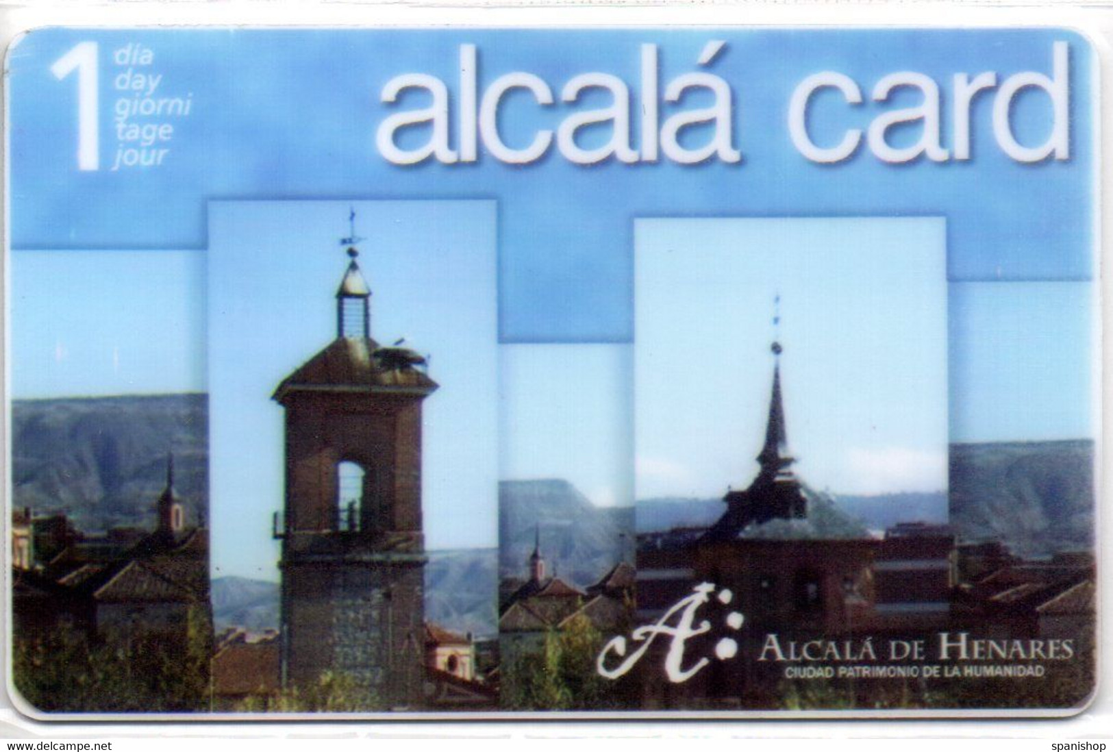 Alcala De Henares , Madrid - Spain Tourist Tourism Card Tarjeta Turística 1 Day - White Reverse - Supplies And Equipment