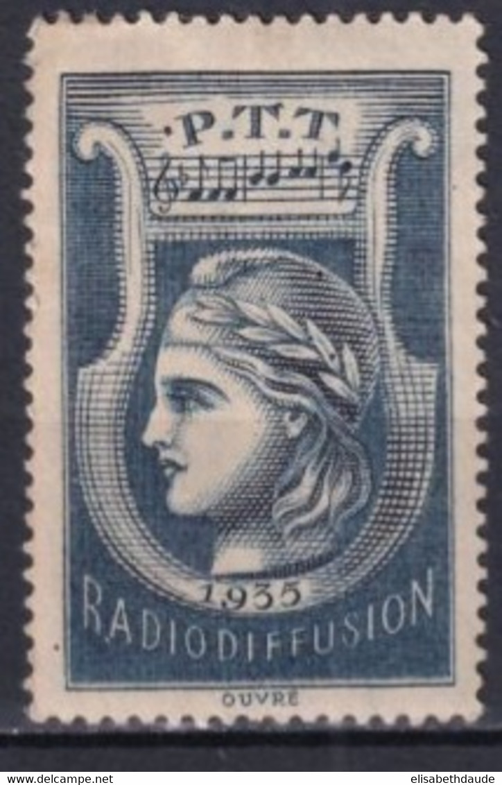 1935 - RADIODIFFUSION - YVERT N°1 * MH (PETITES ADHERENCES) - COTE = 80 EUR - Radiodiffusion