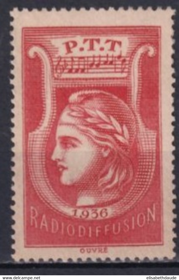 1935 - RADIODIFFUSION - YVERT N°2 * MLH (GOMME LEGEREMENT ALTEREE) - COTE = 40 EUR - Radiodiffusion