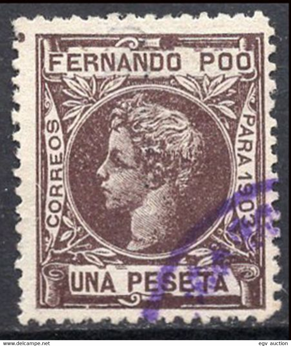 Fernando Poo - Edi O 130 - 1903 - 1Pta. Castaño Oscuro - Buen Centraje - Fernando Po