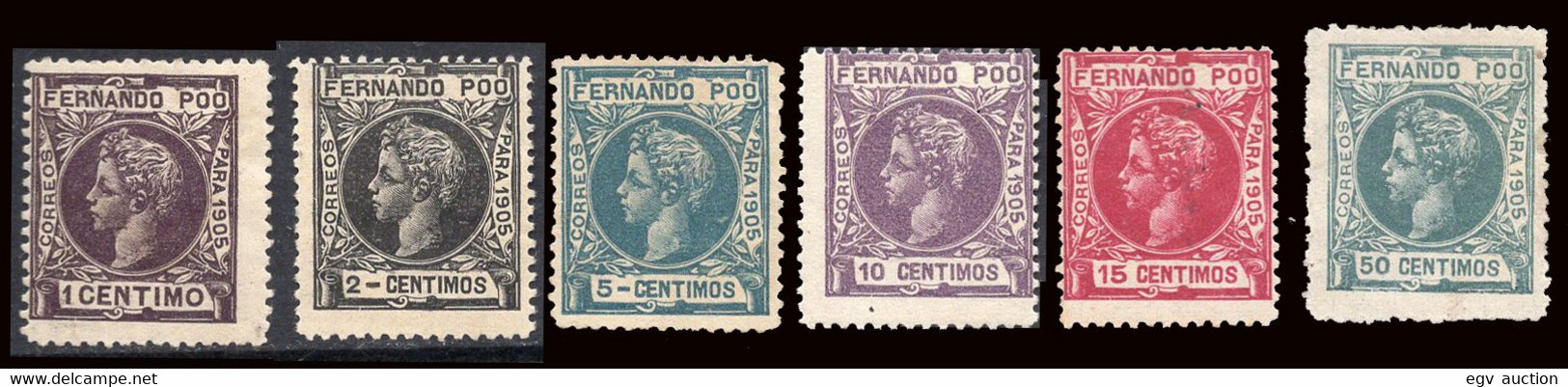 Fernando Poo - Edi * 136+137+140+141+142+144 - 1905 - 6 Sellos - Fernando Po