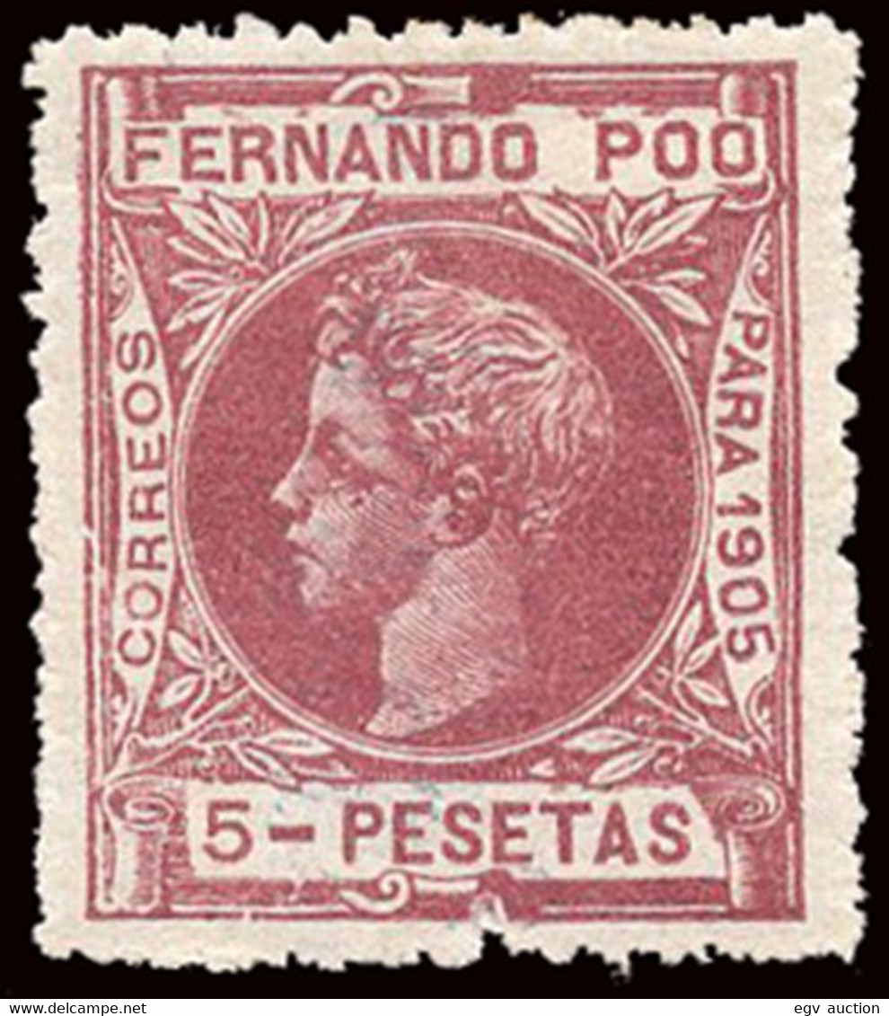 Fernando Poo - Edi * 150 - 1905 - 5Pts. Carmín Oscuro - Buen Centraje - Fernando Po