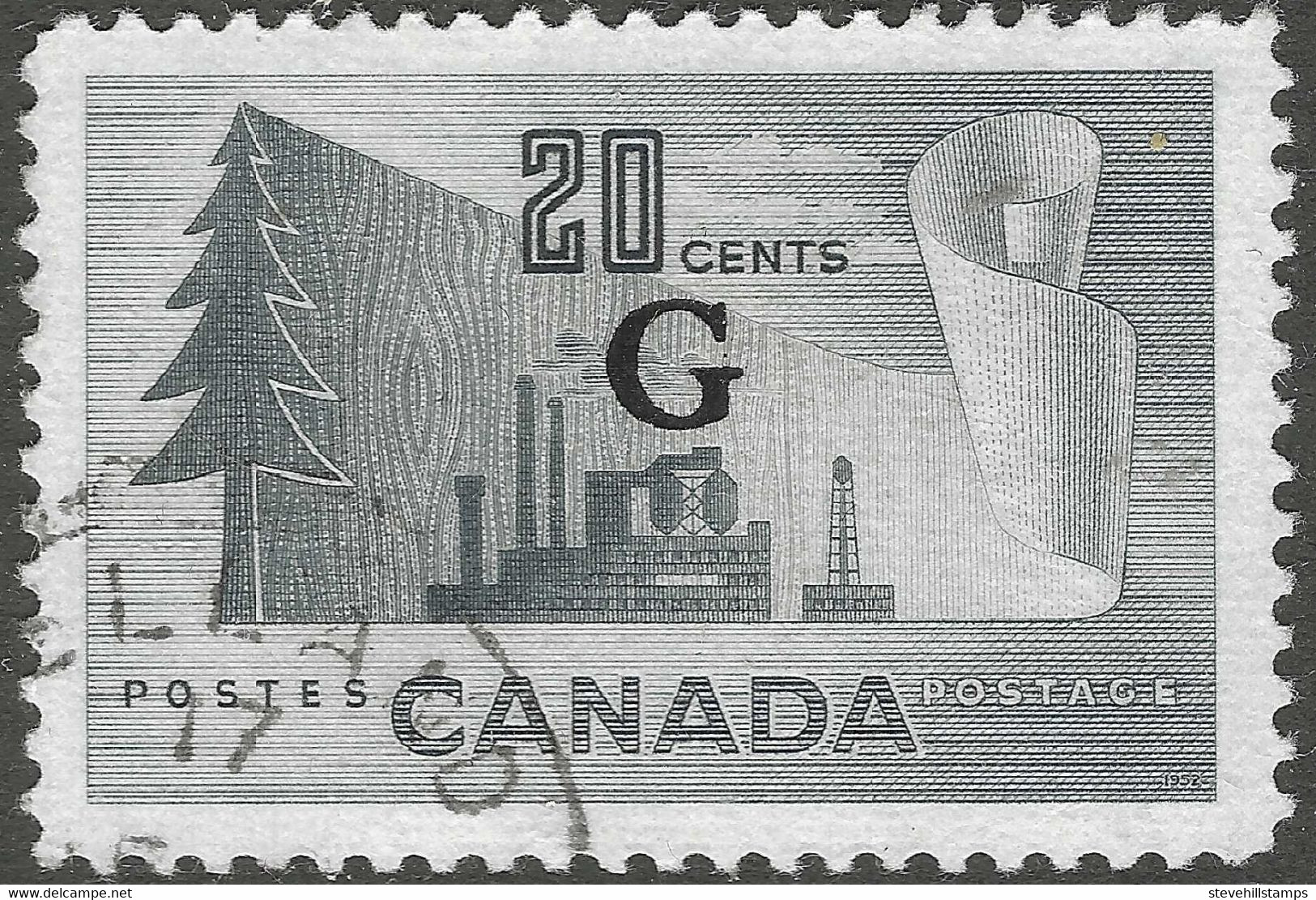 Canada. 1952-53 Official. 20c Used. SG O194 - Overprinted