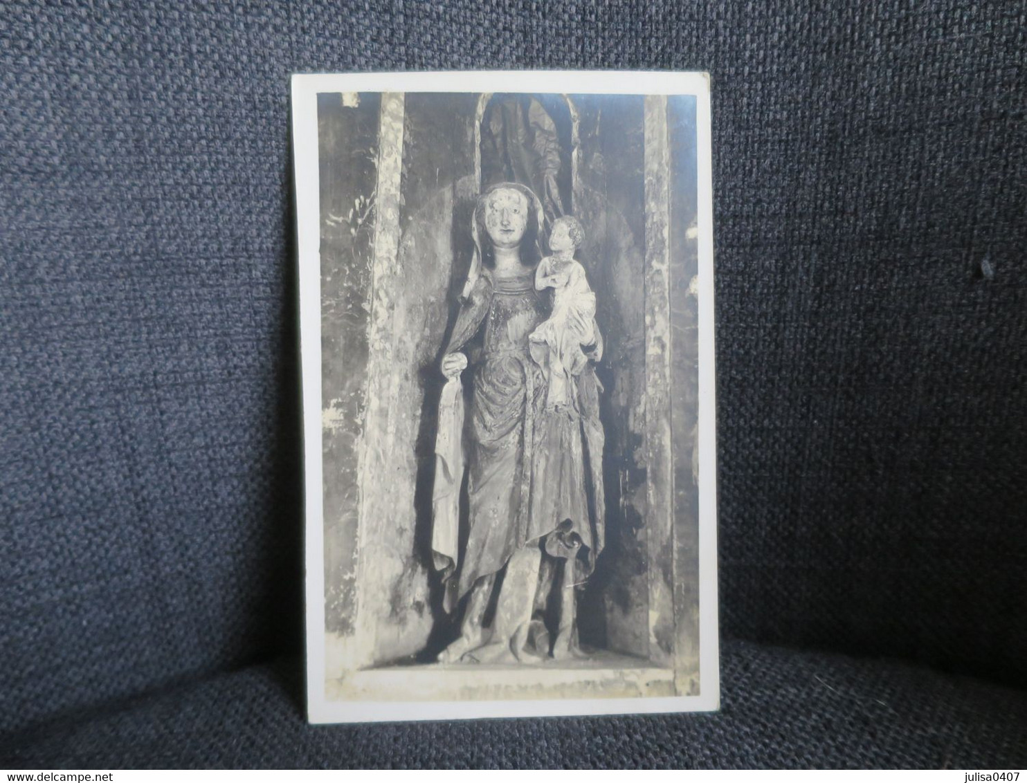 YERVILLE Environs (76) Carte Photo Statue D'une Vierge à L'enfant - Yerville