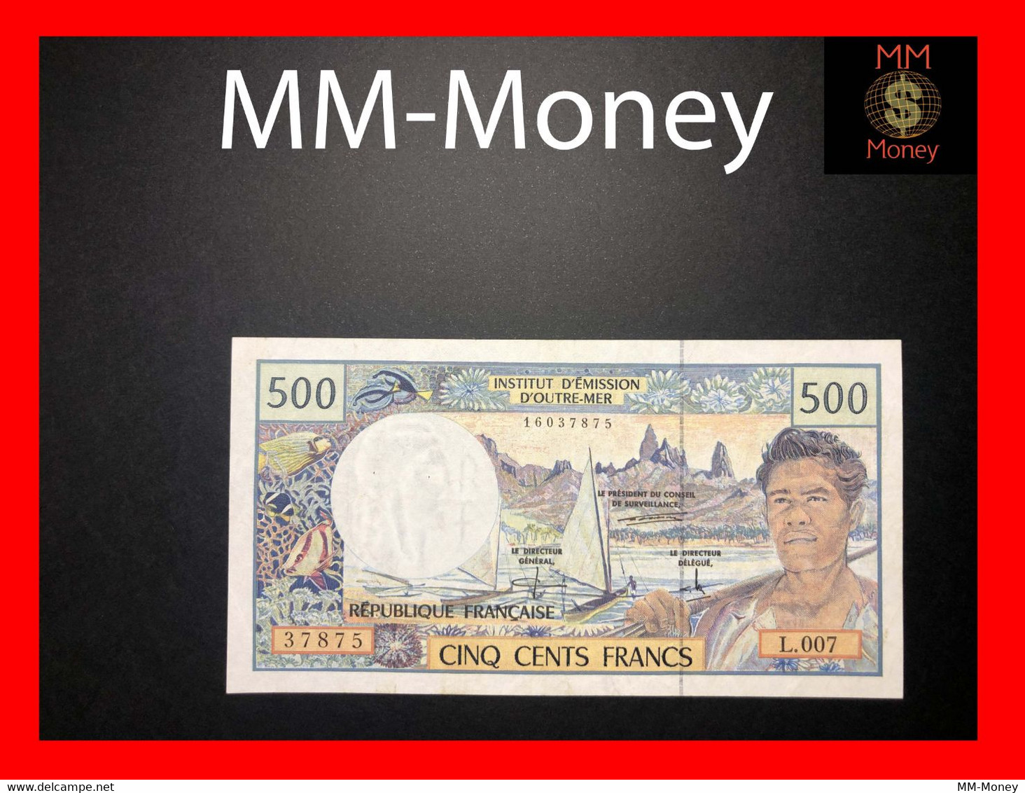 FRENCH PACIFIC TERRITORIES  500 Francs 1995  P. 1  "sig. Poullieutie - Ferman - Audren"     VF+ - Papeete (Polinesia Francese 1914-1985)