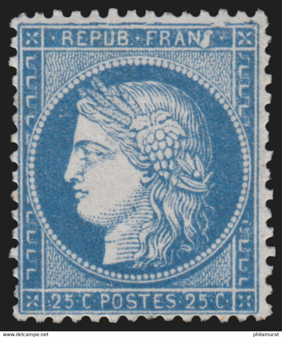 N°60A, Cérès 25c Bleu, Type I, Variété D'impression, Neuf (*) Sans Gomme - TB - 1871-1875 Ceres