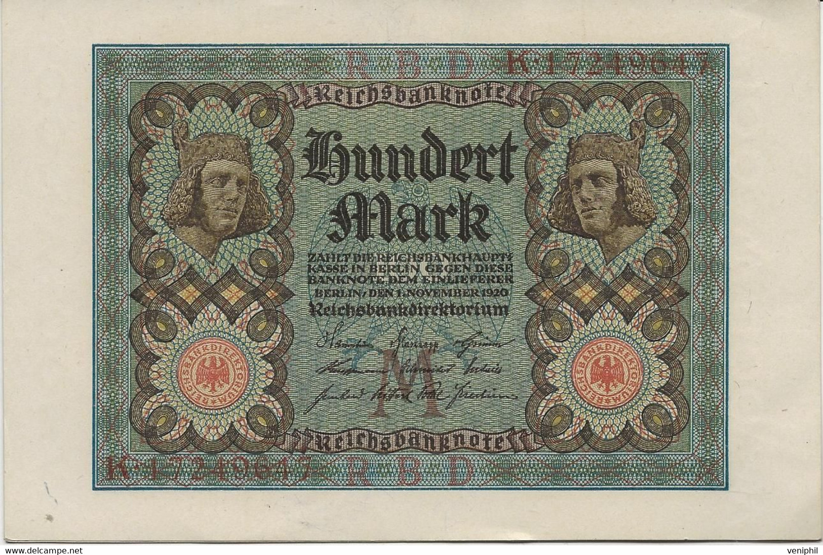 ALLEMAGNE - LOT DE 5 BILLETS DE 100 MARK -BERLIN 1920 - Altri – Europa