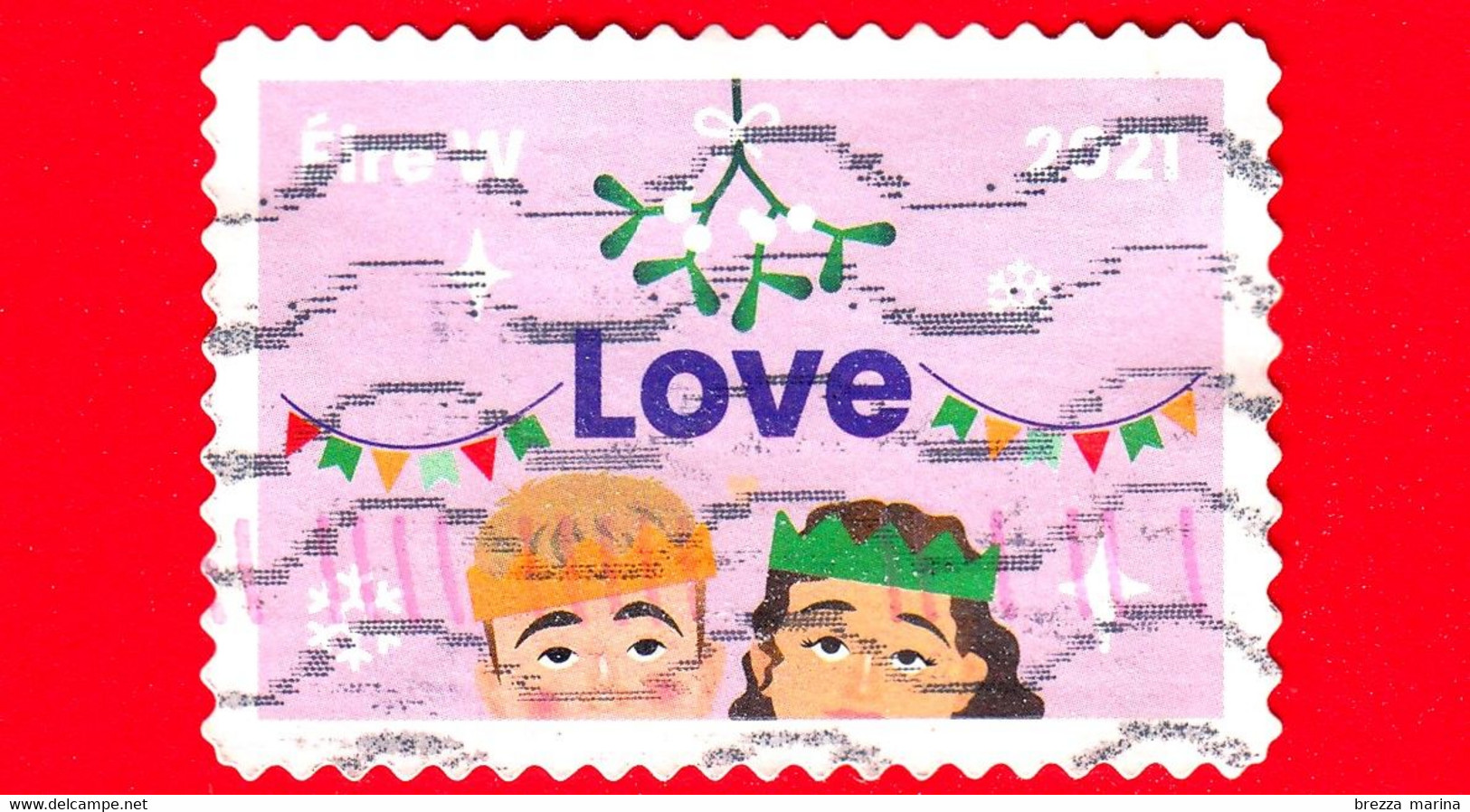 IRLANDA - EIRE - Usato - 2021 - Natale - Christmas - Amore - Love - W º - No Valore Facciale - Gebruikt
