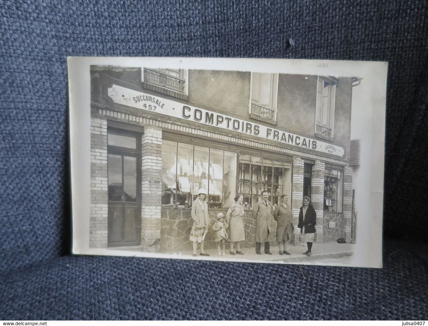 CARTE PHOTO Devanture Magasin Des COMPTOIRS Français Succursale N°457 Belle Animation - Te Identificeren