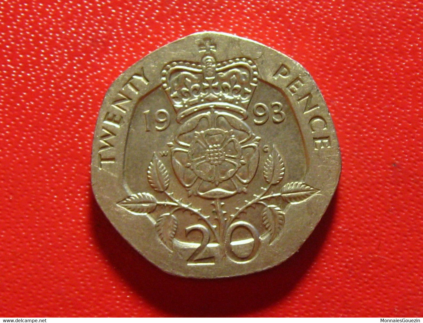 Grande-Bretagne - UK - 20 Pence 1993 Fauté Sur L'avers, Croix Sur Visage 8185 - 20 Pence