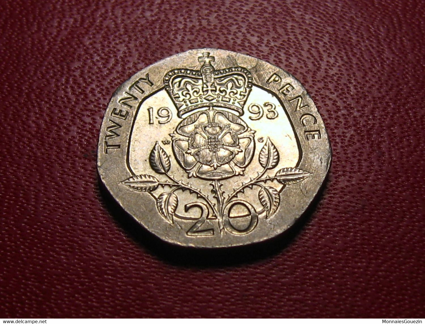 Grande-Bretagne - UK - 20 Pence 1993 Fauté Sur L'avers, Croix Sur Visage 8185 - 20 Pence