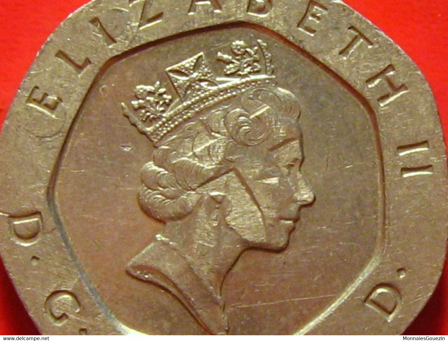 Grande-Bretagne - UK - 20 Pence 1993 Fauté Sur L'avers, Croix Sur Visage 8185 - 20 Pence