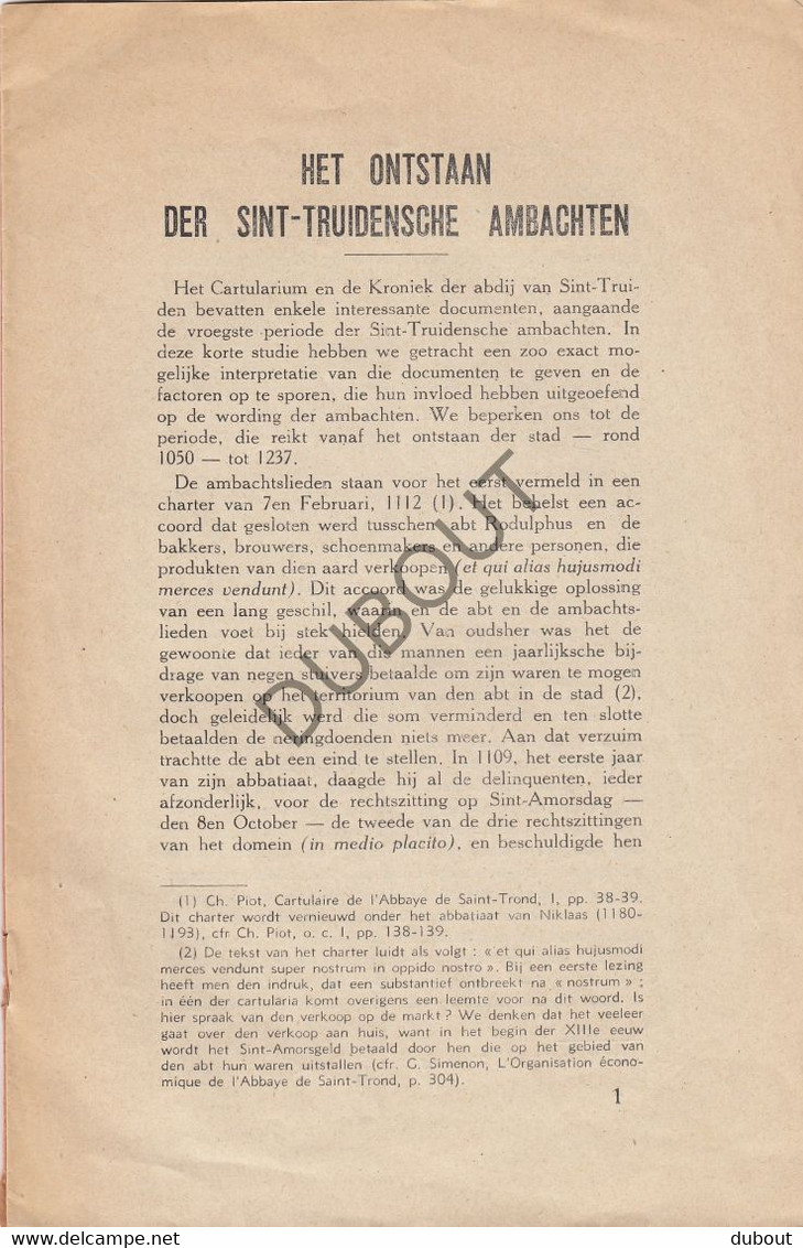 SIT-TRUIDEN - Ontstaan Der Ambachten - 1947 - Overdruk (V1188) - Antiquariat