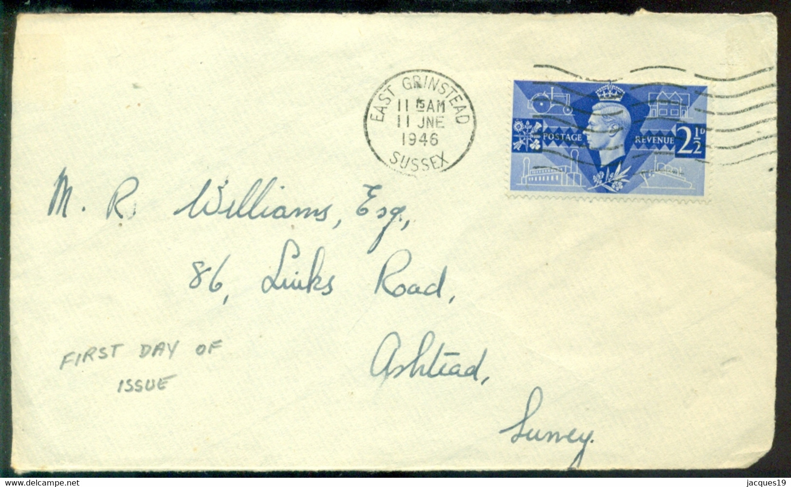 Great Britain 1946 Front Of FDC Peace SG 491 - ....-1951 Pre Elizabeth II