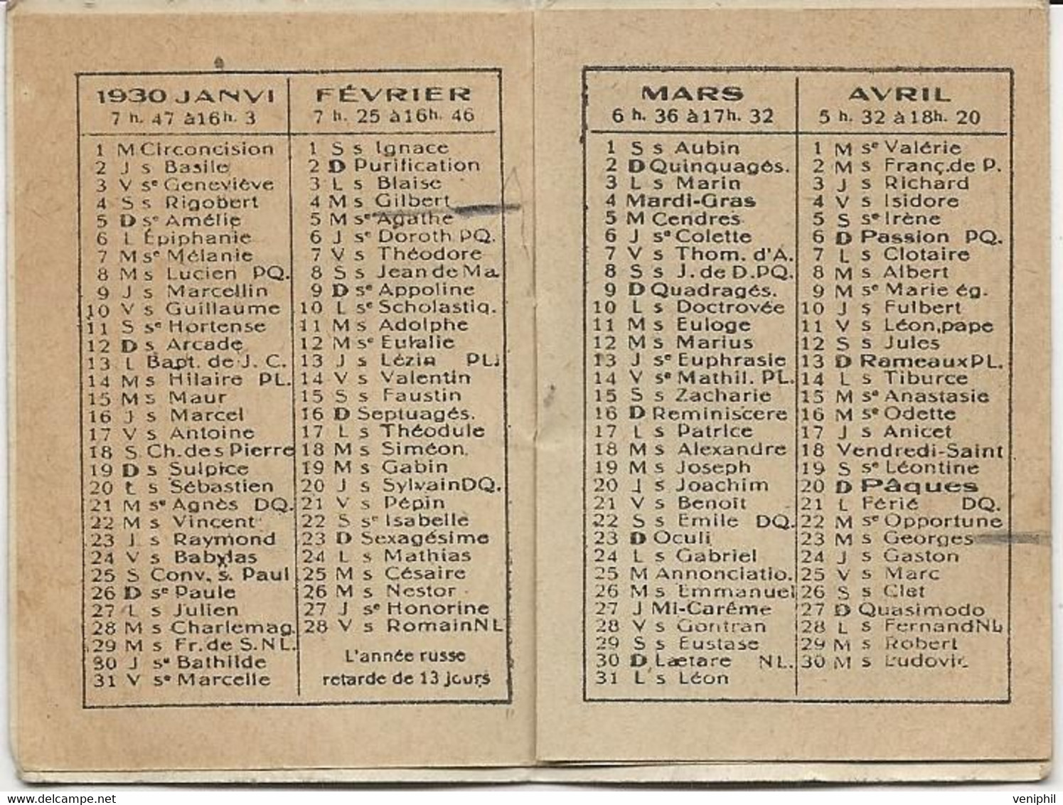 PETIT CALENDRIER PUBLICITAIRE COIFFEUR-PARFUMEUR P.NORMAND -LA ROCHE SUR YON -ANNEE 1930 - Kleinformat : 1921-40