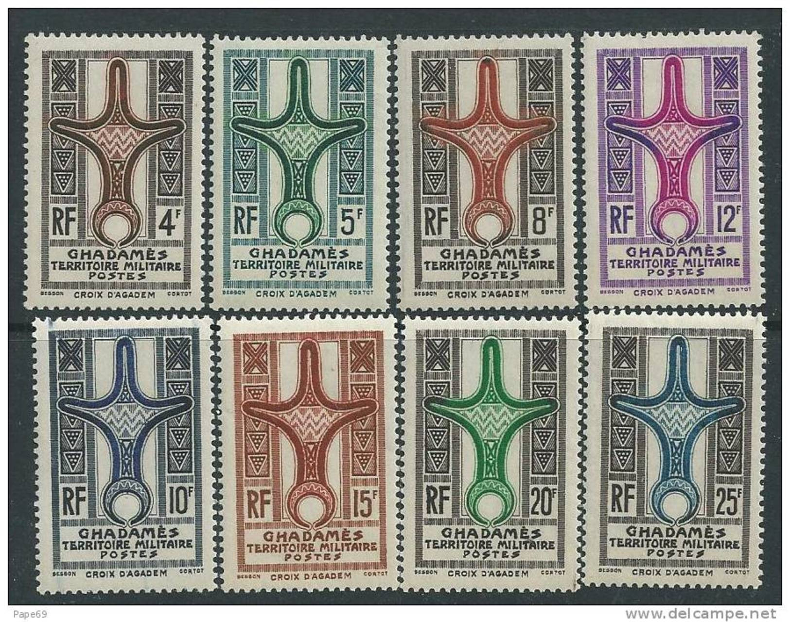 Ghadamès  N° 1 / 8 X Croix D'Agadès Les 8 Valeurs Trace De Charnière Sinon  TB - Unused Stamps