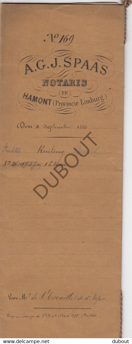 Hamont - Notarisakte - 1880 -Ruiling Van Gronden Tussen Landbouwers Van Budel Met Barones D'Erp De Holt Et Baarlo(V1181) - Manuscripts