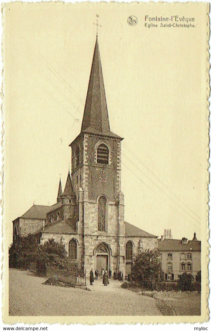 Fontaine-l'Evèque. Eglise Saint-Christophe. - Fontaine-l'Evêque