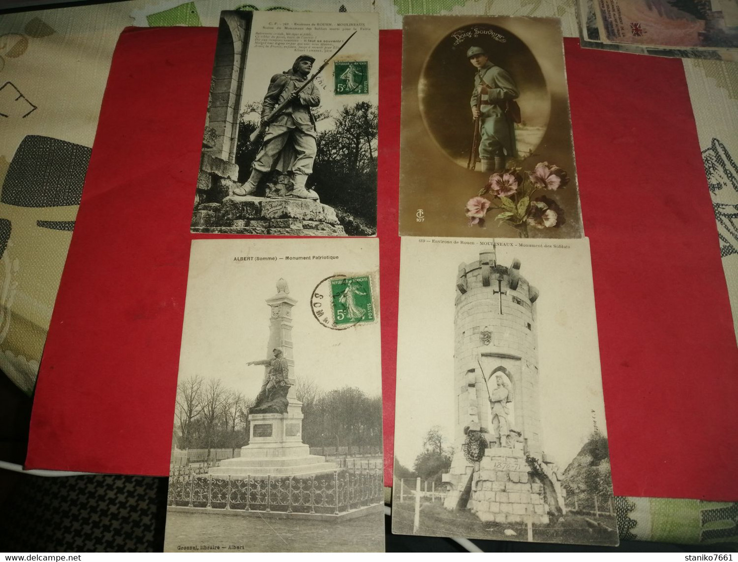 4 Carte Postale ARRAS Et Moulineaux à Coté De Rouen Monuments Aux Morts  GUERRE 1914 1918 Voir Photos - Guerra 1914-18