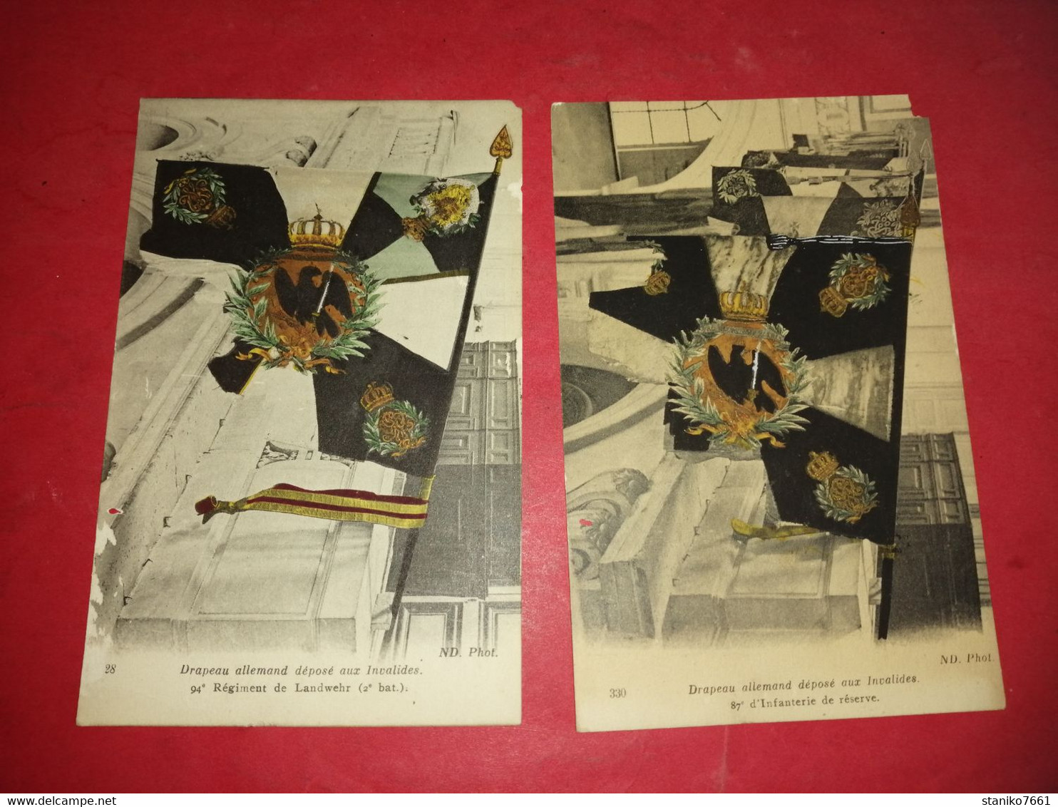 Carte Postale Drapeaux Allemand Déposé Aux Invalides GUERRE 1914 1918 Voir Photos - Guerra 1914-18