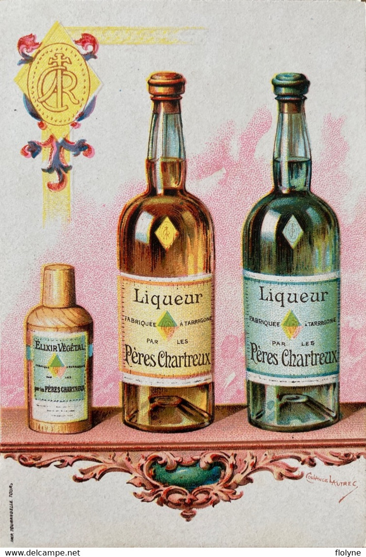 Alcool - Liqueur PÈRES CHARTREUX - Doc Publicitaire Illustré Par COULANGE LAUTREC - En 3 Volets - Fabriqués à Tarragone - Advertising