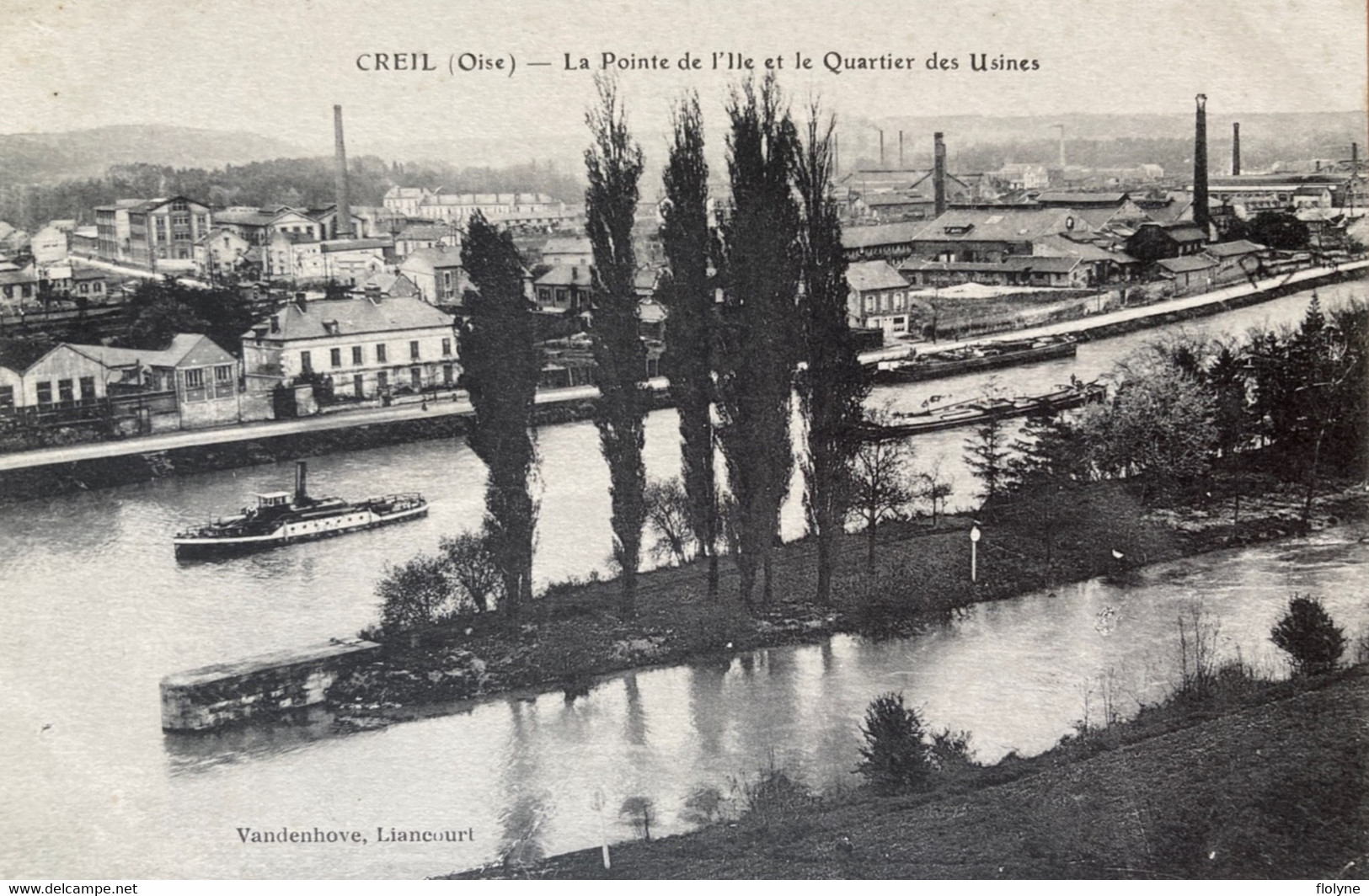 Creil - La Pointe De L’île Et Le Quartier Des Usines - Péniche Et Remorqueur - Creil